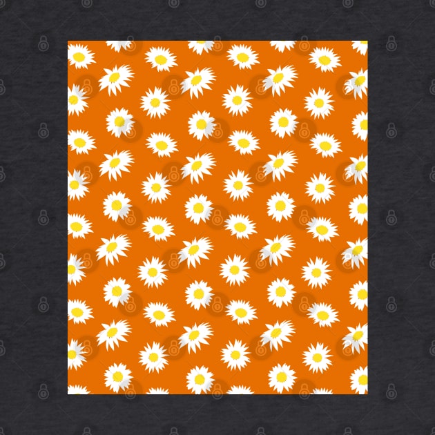 90’s Daisy Ditsy Pattern on Orange by OneThreeSix